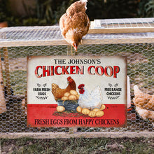 Personalized Chicken Fresh Eggs Free Range Customized Classic Metal Signs-CUSTOMOMO