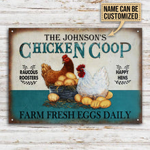 Personalized Chicken Fresh Eggs Daily Turquoise Customized Classic Metal Signs-CUSTOMOMO