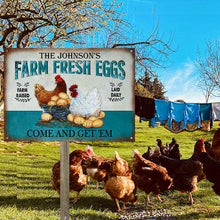 Personalized Chicken Farm Raised Laid Daily Turquoise Customized Classic Metal Signs-CUSTOMOMO