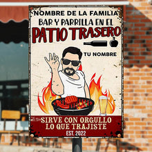 Outdoor Backyard Bar Man Spanish Patio Metal Sign-CUSTOMOMO