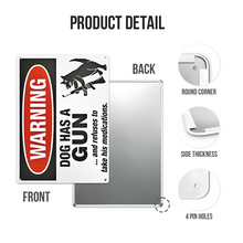 Warning Dog Has A Gun And Refuses To Take His Medications Security Sign Outdoors Decor Metal Sign