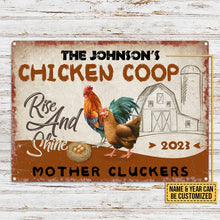 Personalized Year Farm Chicken Coop Rise And Shine Customized Metal Signs, Chicken Signs