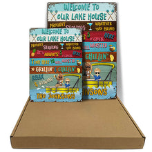 Lake House Pontoon Time Here Is Well Wasted - Personalized Custom Classic Metal Signs