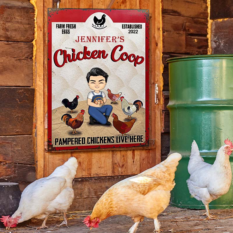 Pampered Chickens Live Here - Chicken Coop Decoration - Personalized C ...