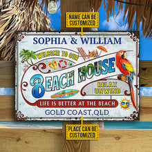 Personalized Beach Surfing Life Is Better Custom Classic Metal Signs