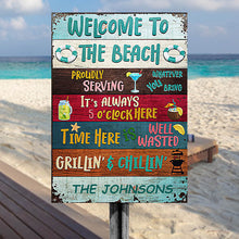 Proudly Serving Whatever Custom Classic Metal Signs, Beach House Decor-CUSTOMOMO