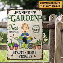 Garden Fresh Produce Herb & Veggies Sign - Personalized Custom Classic Metal Signs - Garden Signs - Gift For Garden Lovers