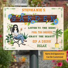 And Into The Garden I Go Gardening Girl - Gift For Mom - Personalized Custom Classic Metal Signs