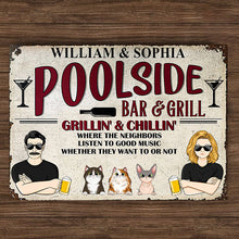Listen To Good Music Dog Cat Lovers - Poolside Bar - Personalized Custom Classic Metal Signs-CUSTOMOMO