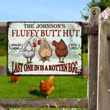 Personalized Chicken Fluffy Butt Hut Nuggets Customized Classic Metal Signs