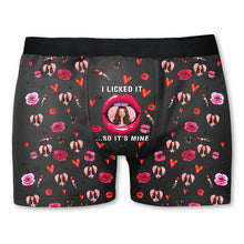 I Licked It So It's Mine - Personalized Photo Men's Boxer Briefs - Valentine's Day Gift For Boyfriend, Husband