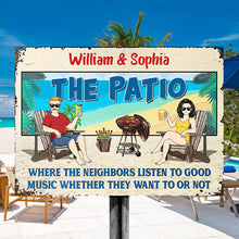 Family Couple Beach House Listen To Good Music - Personalized Custom Classic Metal Signs-CUSTOMOMO