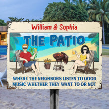 Family Couple Beach House Listen To Good Music - Personalized Custom Classic Metal Signs-CUSTOMOMO