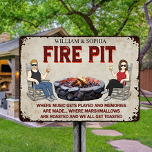 Where Music Gets Played And Memories - Personality Customized Metal Sign - Gift For Friend Couple