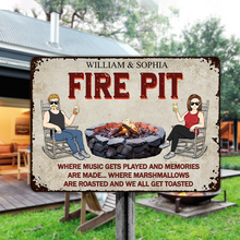 Where Music Gets Played And Memories - Personality Customized Metal Sign - Gift For Friend Couple