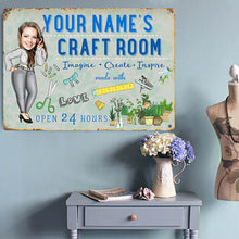 Custom Photo Craft Room Personalized Metal Sign - Gifts For Sewers - Birthday Gift Sewing Lover