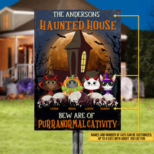 Cat Cosplay Halloween Beware Of Custom Classic Metal Signs, Halloween Yard Decorations, Cat Lover Halloween Gift, Halloween Decorating Idea