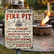 Personalized Camping Fire Pit Get Toasted Color Customized Classic Metal Signs (white)