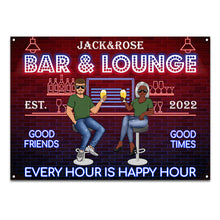 Home Bar Every Hour Is Happy Hour Husband Wife - Couple Gift - Personalized Custom Classic Metal Signs