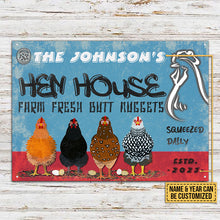 Personalized Chicken Hen House Fresh Customized Classic Metal Signs