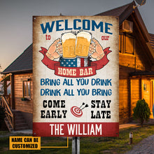 Home Bar Welcome - Backyard Sign - Personalized Custom Classic Metal Signs-CUSTOMOMO