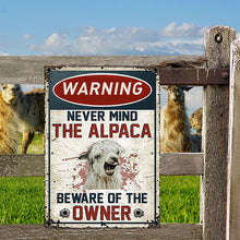 Alpaca Lovers Gift Beware Of The Owner Metal Sign-CUSTOMOMO