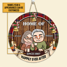 Home Of Us - Personalized Round Wood Sign - Fall Vibe, Thanksgiving, Christmas, Anniversay Gift For Home Decor, Husband & Wife, Parents, Grandparents