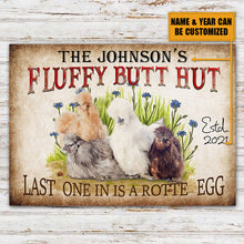 Personalized Chicken Metal Signs Fluffy Butt Hut Silkies Chicken Customized Classic Metal Signs-CUSTOMOMO