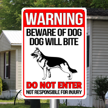 Warning Beware of Dog Will Bite Vintage Sign Personalized Custom Metal Sign