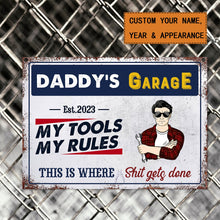 Daddy's Garage My Tools My Rules - Gift for Dad - Personalized Custom Classic Metal Signs