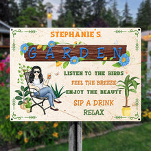And Into The Garden I Go Gardening Girl - Gift For Mom - Personalized Custom Classic Metal Signs