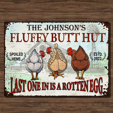 Personalized Chicken Fluffy Butt Hut Nuggets Customized Classic Metal Signs