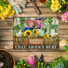 Custom Photo Garden Grandmother Grandchildren Sunflowers Custom Classic Metal Signs-CUSTOMOMO