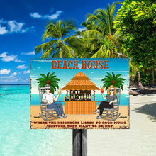 The Beach And The Good Music Couple Husband Wife - Beach House Sign - Personalized Custom Classic Metal Signs