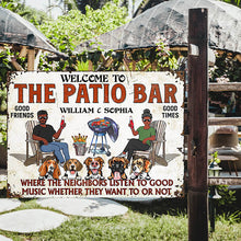 Patio Grilling Listen To The Good Music Couple Husband Wife Dog Lovers - Backyard Sign - Personalized Custom Classic Metal Signs-CUSTOMOMO