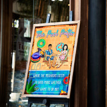 Good Music Family Couple Swimming Poolside - Poolside Sign - Personalized Custom Classic Metal Signs