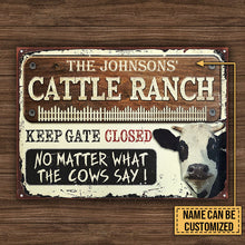 Dairy Farm Cattle Keep Gate Closed Custom Classic Metal Signs-CUSTOMOMO