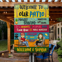 Patio Welcome Grilling Proudly Serving Whatever You Bring - Backyard Sign - Personalized Custom Classic Metal Signs-CUSTOMOMO