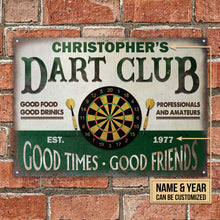 Personalized Darts Club Vintage Good Times Good Friends Customized Classic Metal Signs-CUSTOMOMO