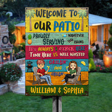 Patio Welcome Grilling Proudly Serving Whatever You Bring - Backyard Sign - Personalized Custom Classic Metal Signs-CUSTOMOMO