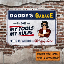 Daddy's Garage My Tools My Rules - Gift for Dad - Personalized Custom Classic Metal Signs