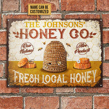 Personalized Bee Fresh Local Honey Raw Natural Customized Classic Metal Signs-CUSTOMOMO