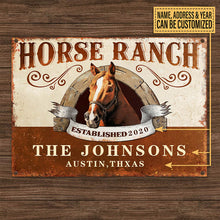 Personalized Horse Ranch Customized Classic Metal Signs-CUSTOMOMO