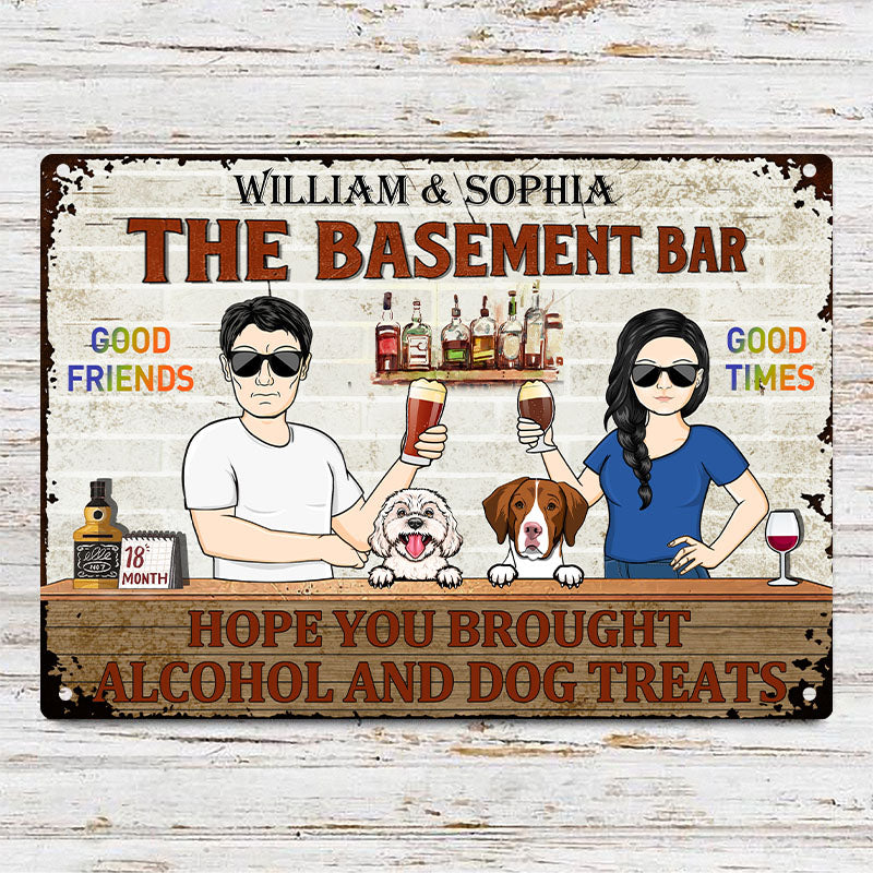 Hope You Brought Alcohol And Dog Treats Couple Husband Wife - Backyard ...
