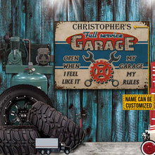 Personalized Auto Mechanic Garage Open When Customized Classic Metal Signs-CUSTOMOMO