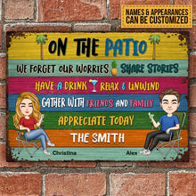 On The Patio - Personalized Metal Sign - Summer, Home Decor, Humorous Sign Gift For Family, Friends