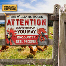 Personalized Chicken Attention Peckers Customized Classic Metal Signs-CUSTOMOMO