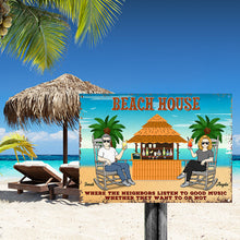The Beach And The Good Music Couple Husband Wife - Beach House Sign - Personalized Custom Classic Metal Signs