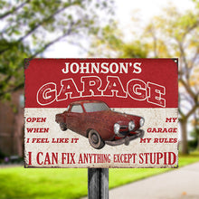 Personalized Auto Mechanic Garage I Can Fix Anything -Gift For Grandfather - Customized Classic Metal Signs
