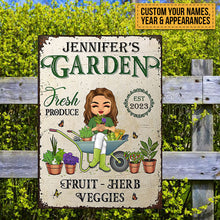 Garden Fresh Produce Herb & Veggies Sign - Personalized Custom Classic Metal Signs - Garden Signs - Gift For Garden Lovers